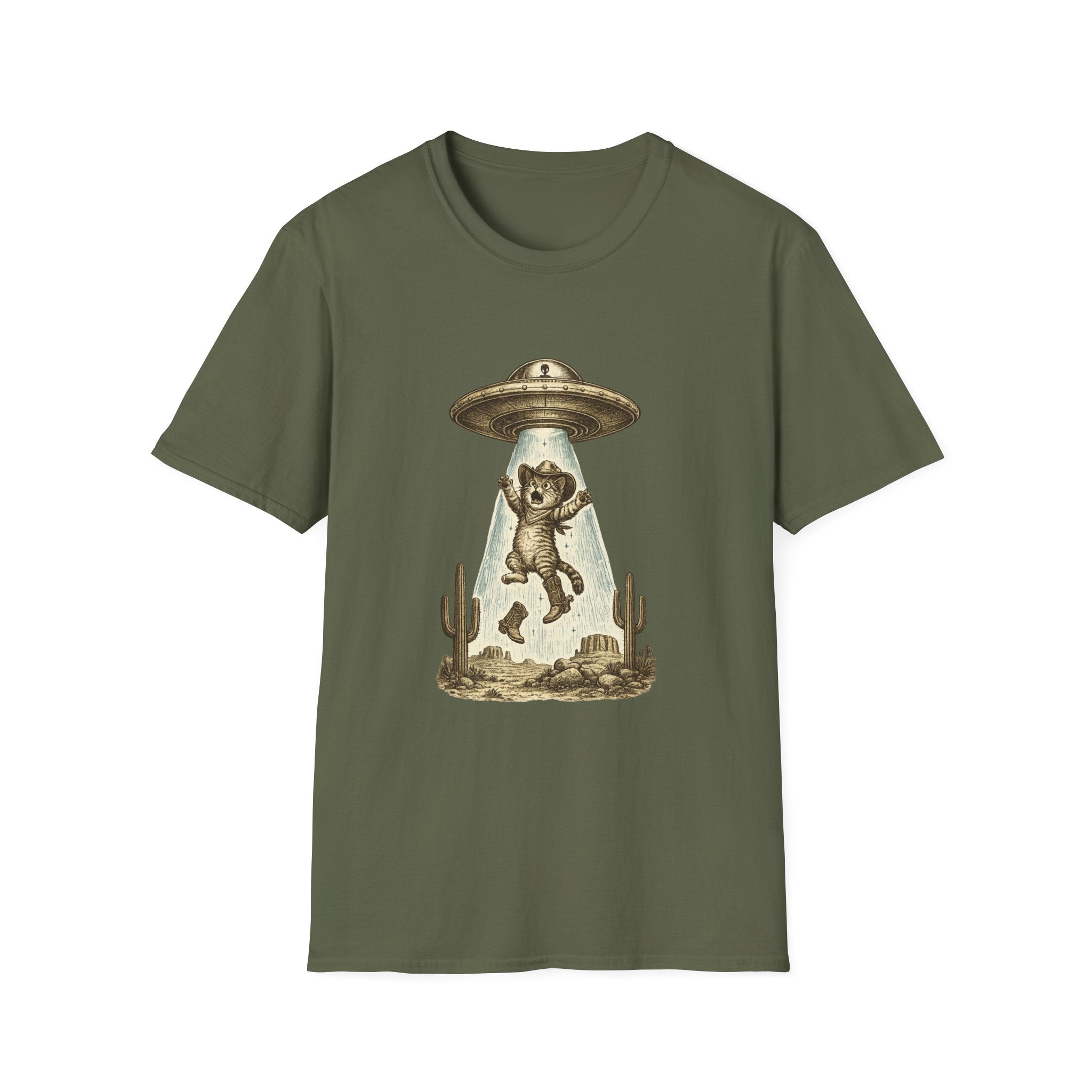 Alien Abduction Cat T-Shirt