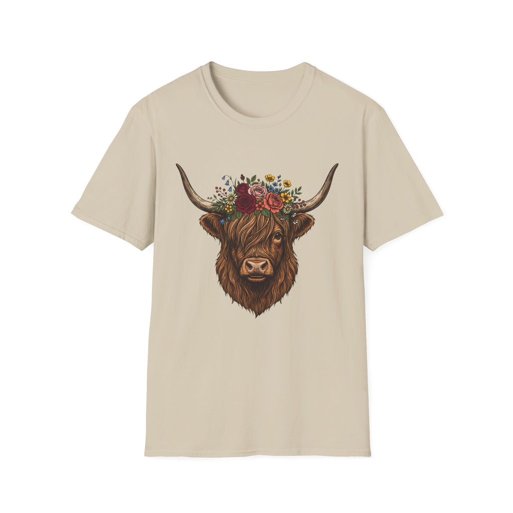 Highland Cow Floral T-Shirt